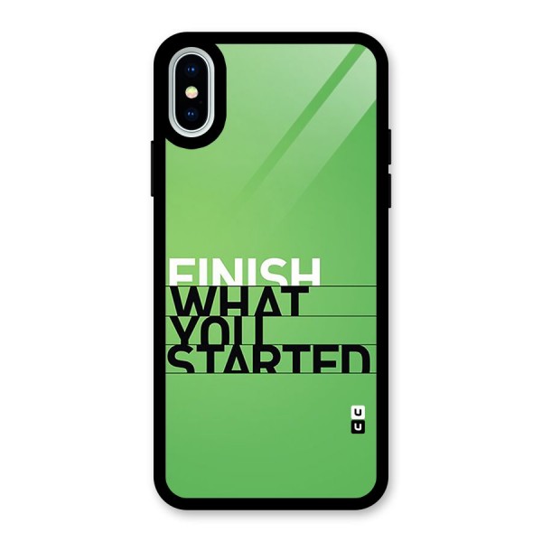 Green Finish Glass Back Case for iPhone XS