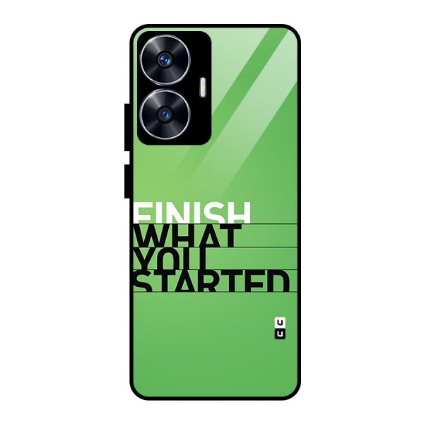 Green Finish Glass Back Case for realme C55