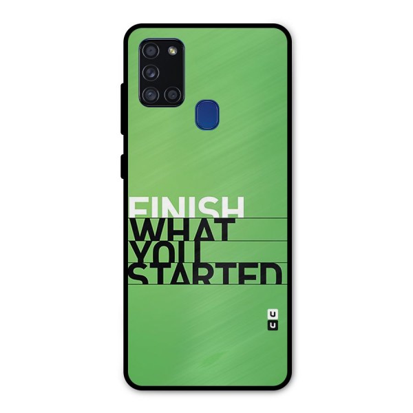 Green Finish Metal Back Case for Galaxy A21s