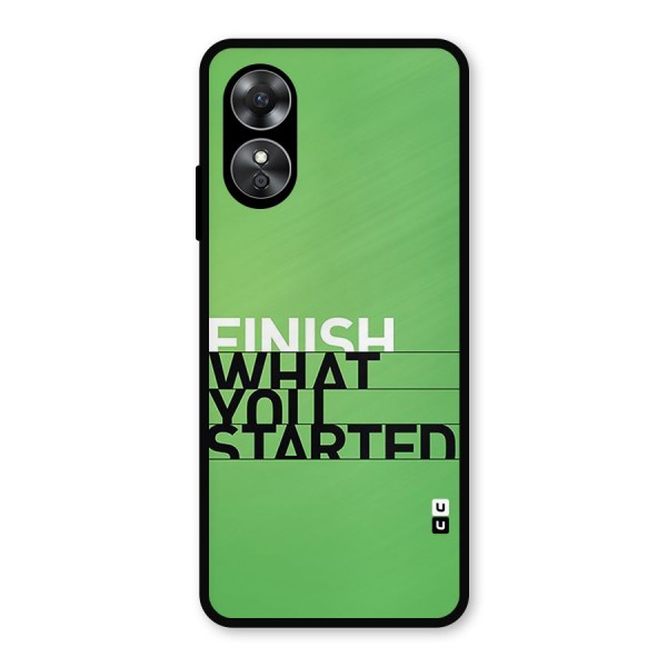 Green Finish Metal Back Case for Oppo A17