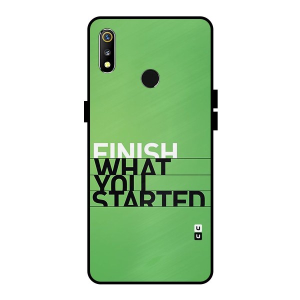 Green Finish Metal Back Case for Realme 3