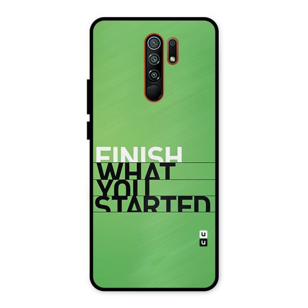 Green Finish Metal Back Case for Redmi 9 Prime