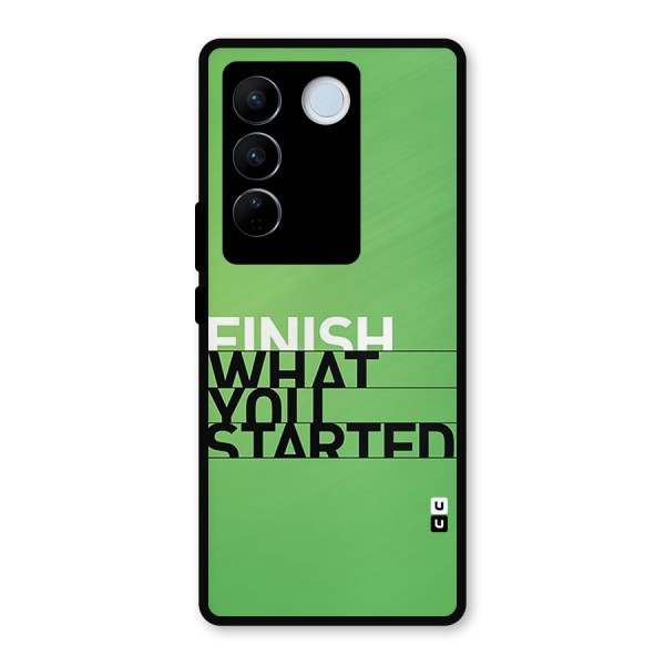 Green Finish Metal Back Case for Vivo V27 Pro