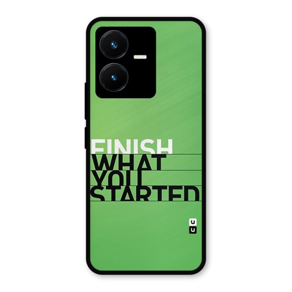 Green Finish Metal Back Case for Vivo Y22s