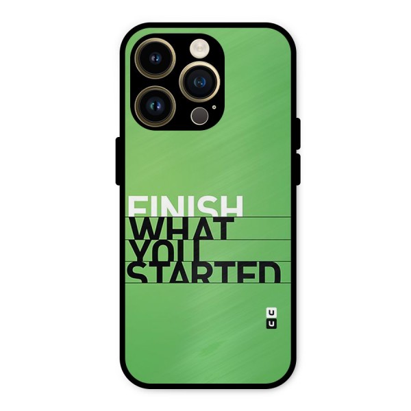 Green Finish Metal Back Case for iPhone 14 Pro