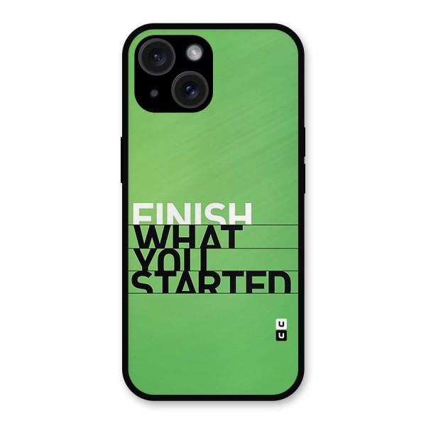 Green Finish Metal Back Case for iPhone 15