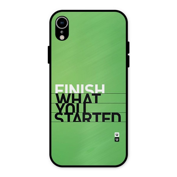 Green Finish Metal Back Case for iPhone XR