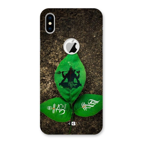 Green Leaf Shiva Back Case for iPhone XS Logo Cut