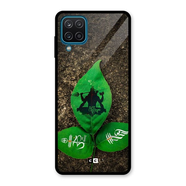 Green Leaf Shiva Glass Back Case for Galaxy A12