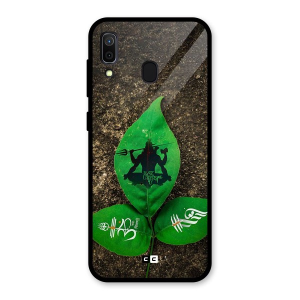 Green Leaf Shiva Glass Back Case for Galaxy A30