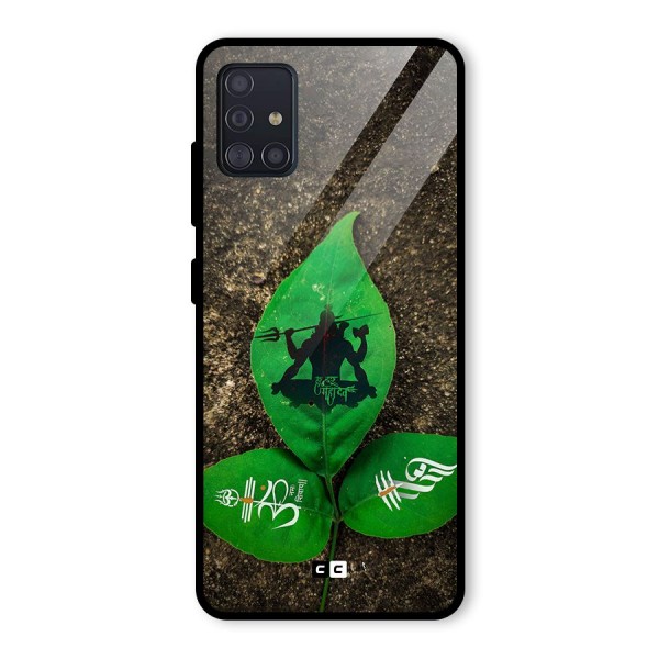 Green Leaf Shiva Glass Back Case for Galaxy A51