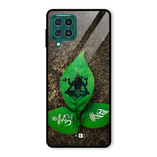 Green Leaf Shiva Glass Back Case for Galaxy F62