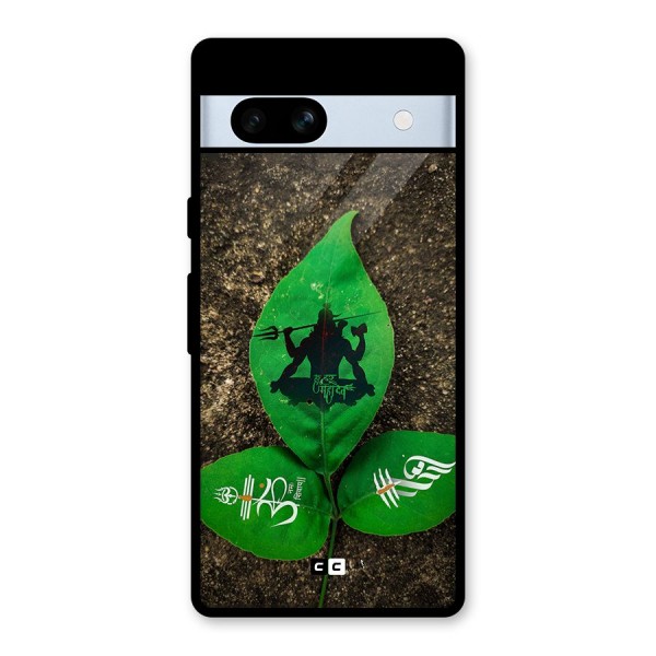 Green Leaf Shiva Glass Back Case for Google Pixel 7a