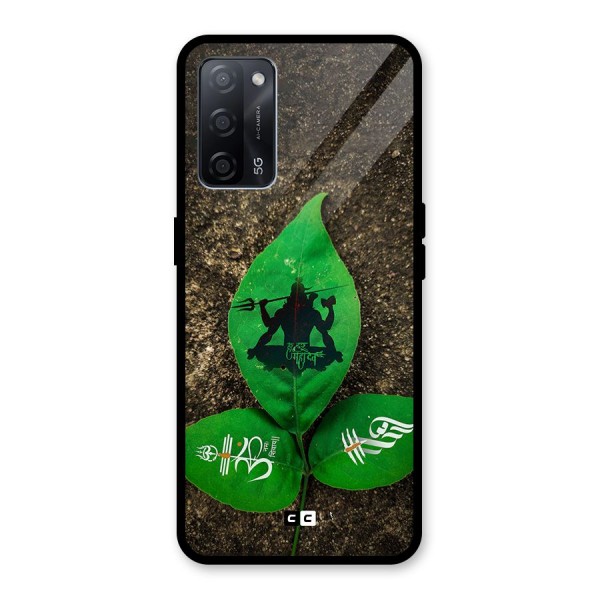 Green Leaf Shiva Glass Back Case for Oppo A53s 5G