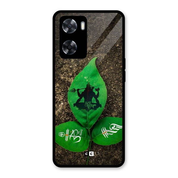 Green Leaf Shiva Glass Back Case for Oppo A57 2022