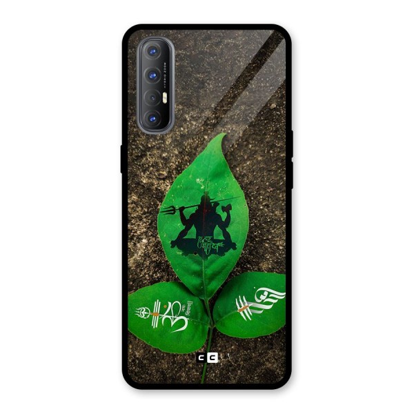 Green Leaf Shiva Glass Back Case for Oppo Reno3 Pro