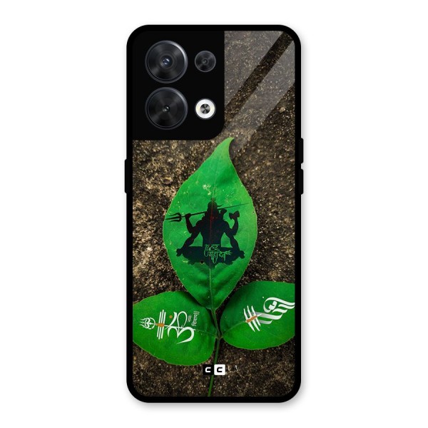 Green Leaf Shiva Glass Back Case for Oppo Reno8 5G