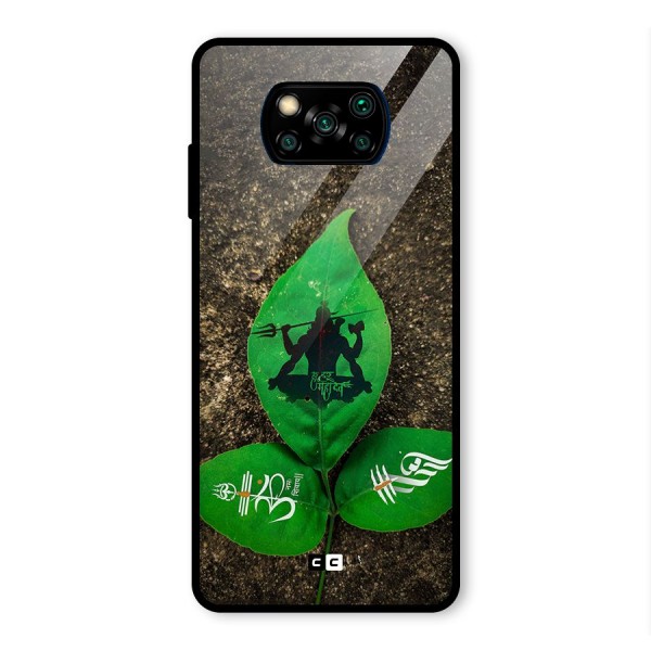 Green Leaf Shiva Glass Back Case for Poco X3 Pro