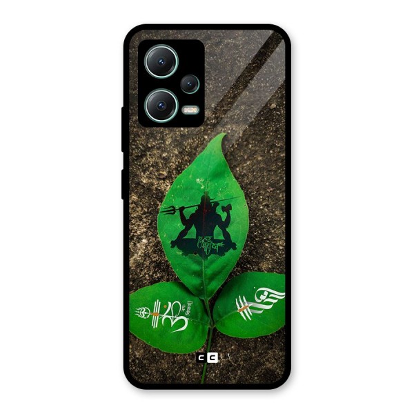 Green Leaf Shiva Glass Back Case for Poco X5