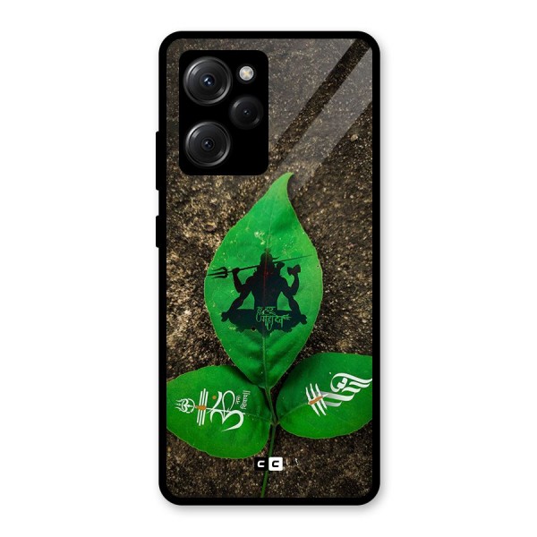 Green Leaf Shiva Glass Back Case for Poco X5 Pro