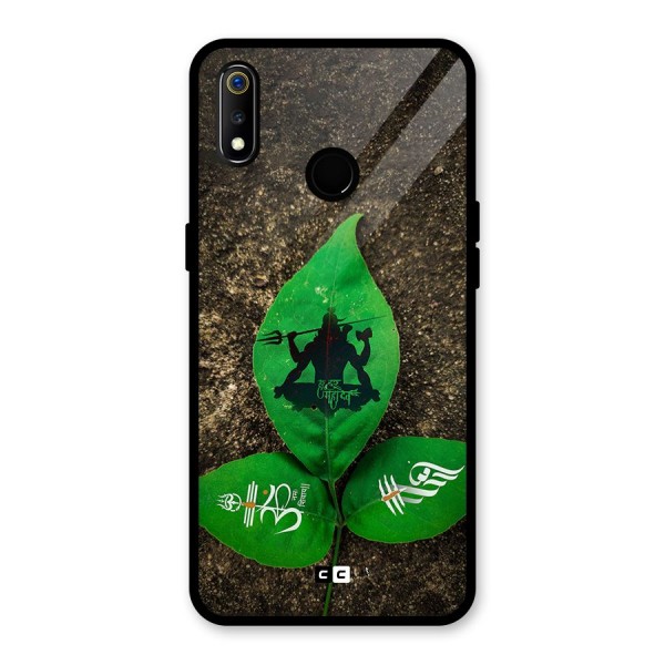 Green Leaf Shiva Glass Back Case for Realme 3