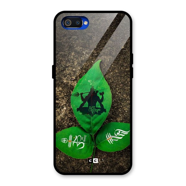 Green Leaf Shiva Glass Back Case for Realme C2