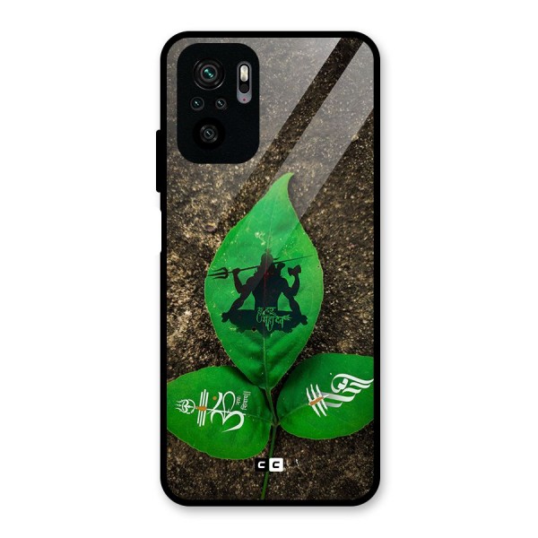 Green Leaf Shiva Glass Back Case for Redmi Note 10