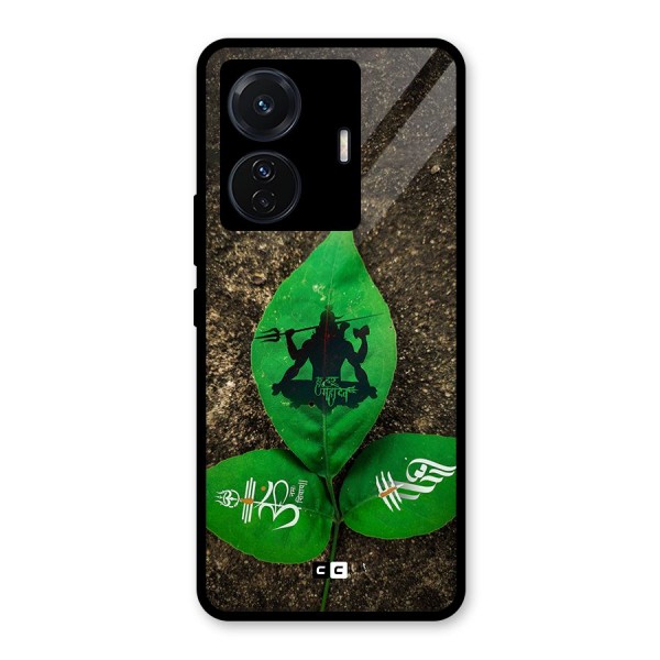 Green Leaf Shiva Glass Back Case for Vivo T1 Pro