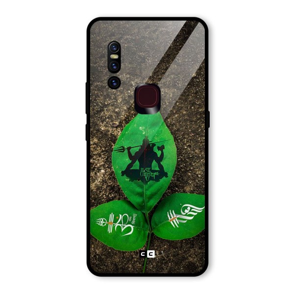 Green Leaf Shiva Glass Back Case for Vivo V15