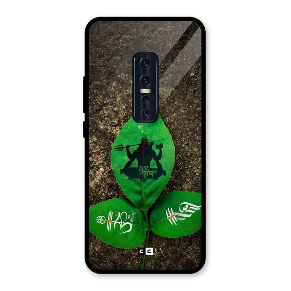 Green Leaf Shiva Glass Back Case for Vivo V17 Pro