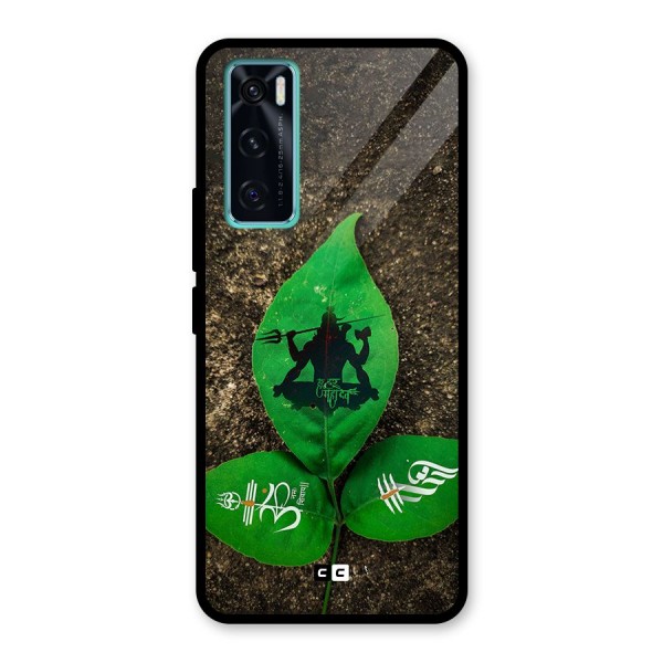 Green Leaf Shiva Glass Back Case for Vivo V20 SE