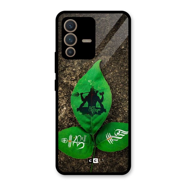 Green Leaf Shiva Glass Back Case for Vivo V23 5G