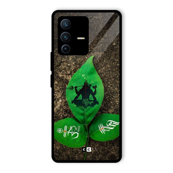 Green Leaf Shiva Glass Back Case for Vivo V23 Pro