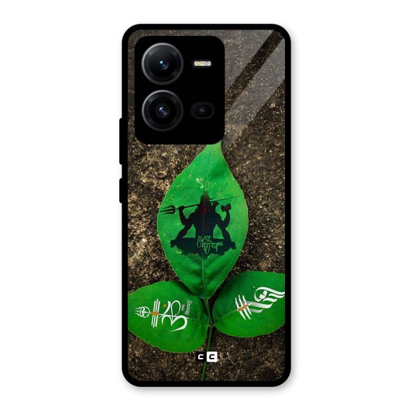 Green Leaf Shiva Glass Back Case for Vivo V25