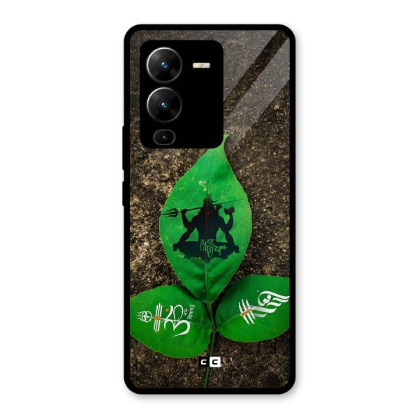 Green Leaf Shiva Glass Back Case for Vivo V25 Pro