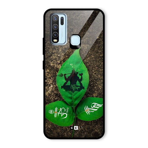 Green Leaf Shiva Glass Back Case for Vivo Y30