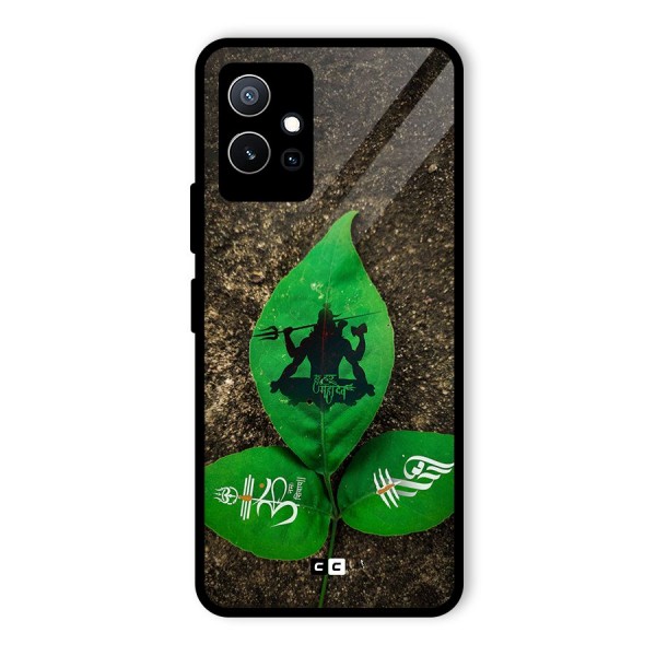 Green Leaf Shiva Glass Back Case for Vivo iQOO Z6