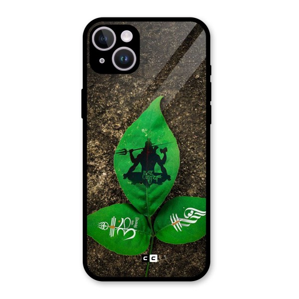 Green Leaf Shiva Glass Back Case for iPhone 14 Plus