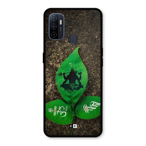 Green Leaf Shiva Metal Back Case for Oppo A53