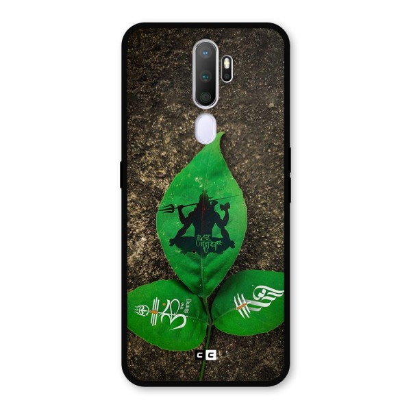 Green Leaf Shiva Metal Back Case for Oppo A5 (2020)