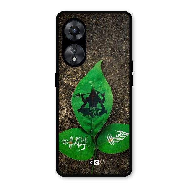 Green Leaf Shiva Metal Back Case for Oppo A78