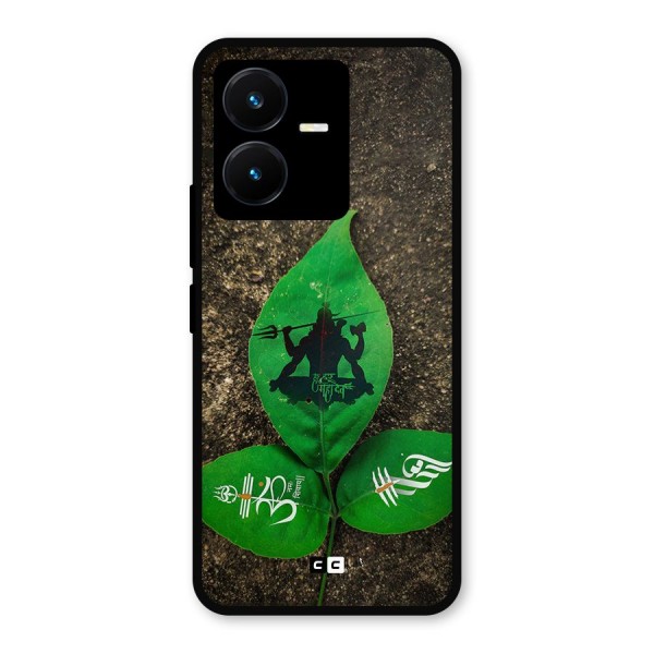 Green Leaf Shiva Metal Back Case for Vivo Y22s