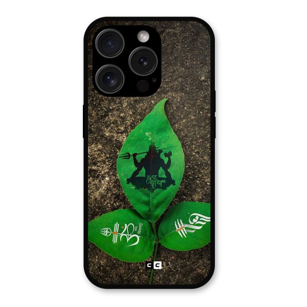 Green Leaf Shiva Metal Back Case for iPhone 15 Pro