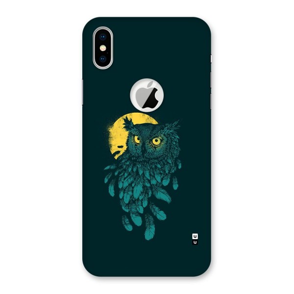 Green Owl Back Case for iPhone XS Logo Cut