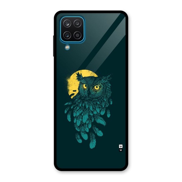 Green Owl Glass Back Case for Galaxy A12