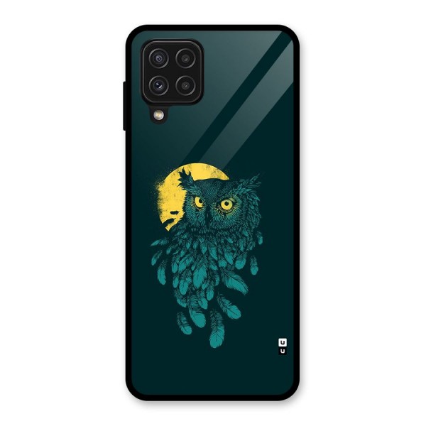 Green Owl Glass Back Case for Galaxy A22 4G