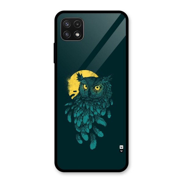 Green Owl Glass Back Case for Galaxy A22 5G