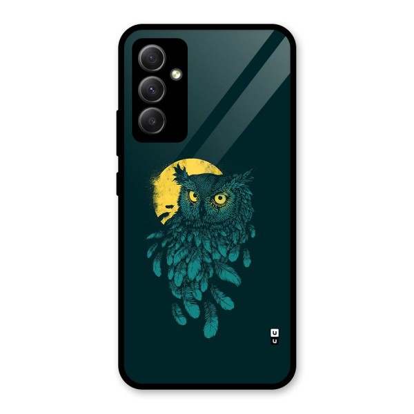 Green Owl Glass Back Case for Galaxy A34