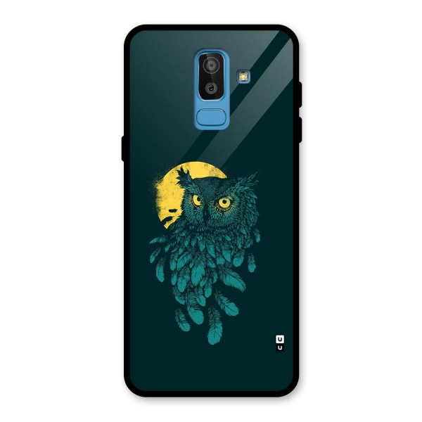 Green Owl Glass Back Case for Galaxy J8