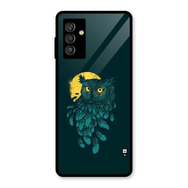 Green Owl Glass Back Case for Galaxy M13